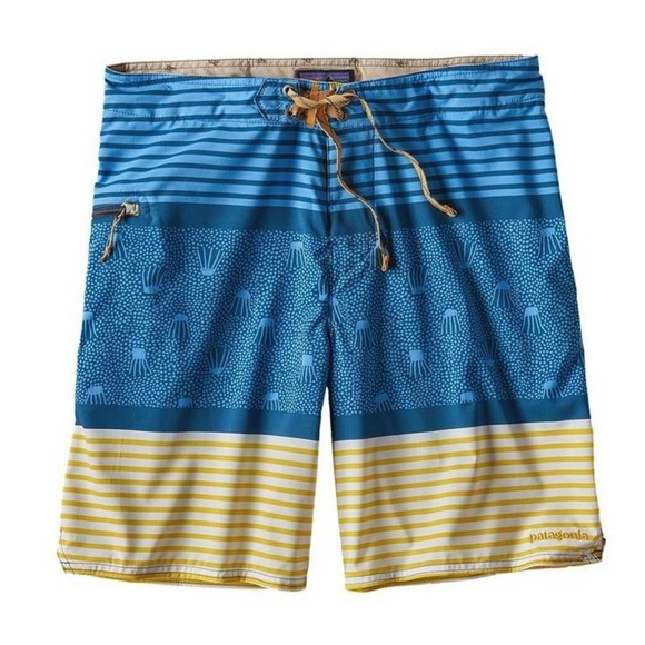 Patagonia Men's Stretch Planing Boardshorts, Jellyfish Stripe: Big Sur Blue - Picture 4 of 4